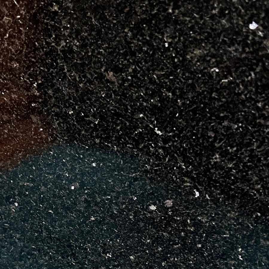 Black Galaxy granite swatch